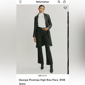 Reformation Georgia Pinstripe High Rise Flare Jeans size 29